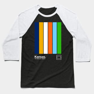 Kansas State Flag  // Original Minimalist Artwork Poster Design Baseball T-Shirt